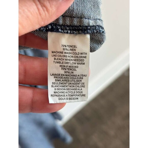 Trina Turk Womens Denim Jumpsuit Blue Chambray Romper Utility One Piece Size 6 - Picture 13 of 13